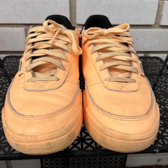 Adidas Orange Her Court Paint Drip Cloud Foam Sneakers 9 - Picture 2 of 10